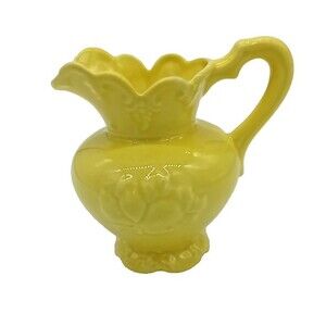 Vintage Camark USA Pottery 6" Yellow Pitcher Vase